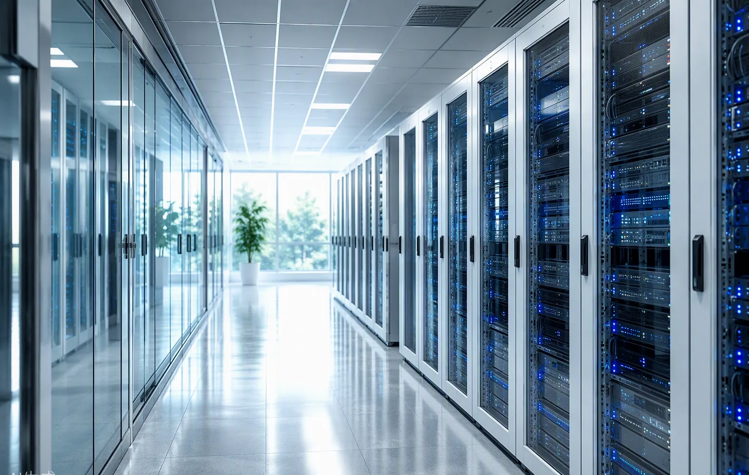 Modern data center with high-availability servers